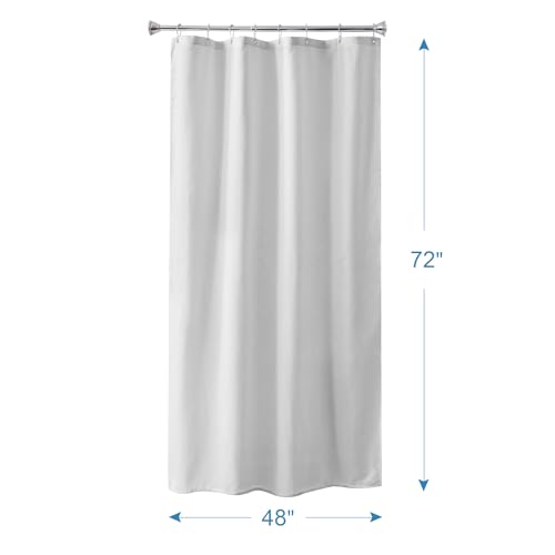 Small Stall Shower Curtain Liner Washable, 48x72 Inches, Fabric Shower Liner with 2 Bottom Stones, Narrow Waterproof RV Shower Curtain Liner, 8 Grommet Holes, Hotel Quality, White - color: White, size: 48"W x 72"L (Pack of 1)