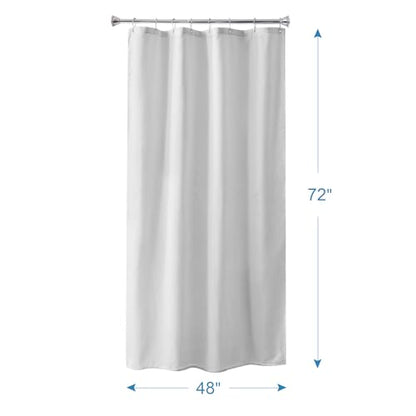 Small Stall Shower Curtain Liner Washable, 48x72 Inches, Fabric Shower Liner with 2 Bottom Stones, Narrow Waterproof RV Shower Curtain Liner, 8 Grommet Holes, Hotel Quality, White - color: White, size: 48"W x 72"L (Pack of 1)