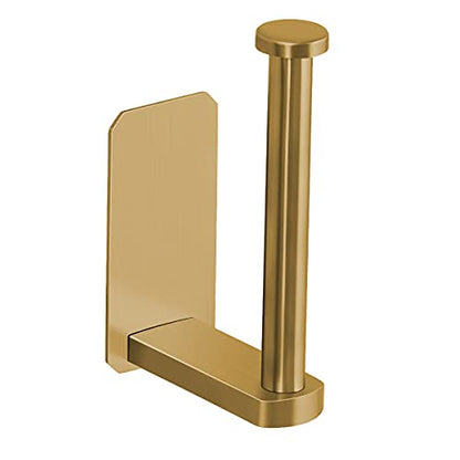 VAEHOLD Toilet Paper Holder Self Adhesive Kitchen Washroom Adhesive Toilet Roll Holder No Drilling for Bathroom Stick on Wall Stainless Steel Brushed (Gold) - size: Simple Gold