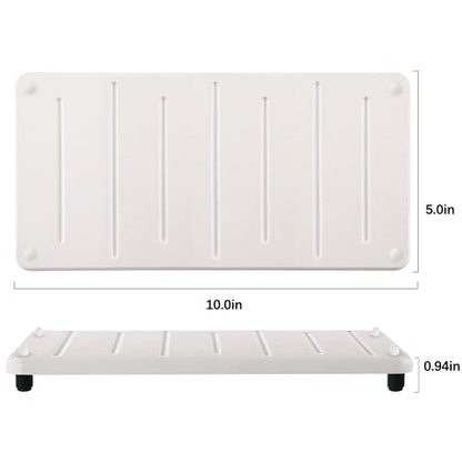 2PCS Water Absorbing Stone Drying Mat for Bathroom Sink & Kitchen Counter Organizer, Instant Dry Soap Dispenser Sponge Holder, Sink Caddy, Vanity Tray (10"x5"-White) - color: 10" X 5" White With Feet
