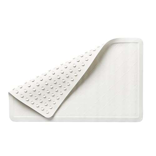 Rubbermaid Commercial Products Safti-Grip Bath Mat, Medium, White, Suction-Backed, Non-Slip for Commercial/Residential Use for Shower Stall/Bathtub/Bathroom - size: Medium