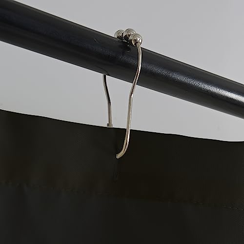 Waterproof Nylon Fabric Shower Curtain or Liner Machine Washable & Breathable Black 72x78inch (Standard Size) 1 Panel