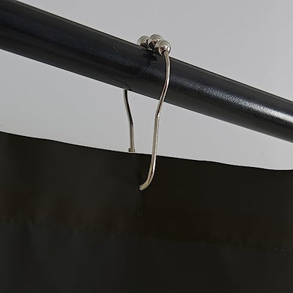 Waterproof Nylon Fabric Shower Curtain or Liner Machine Washable & Breathable Black 72x78inch (Standard Size) 1 Panel