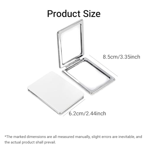 Portable Makeup Mirror Double-Sided - 1 Pcs Daily Beauty Tool, Purse Accessory - color: Rectangle