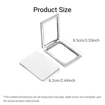 Portable Makeup Mirror Double-Sided - 1 Pcs Daily Beauty Tool, Purse Accessory - color: Rectangle