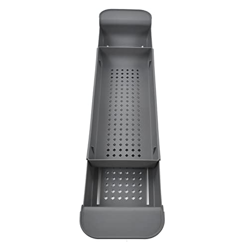 Expandable Bathtub Caddy, Multifunction Bath Tray with Secure Grips for Tub Edge, a Bathtub Organizer Rack with Dedicated Book Wine Phone Holder Bathtub (Gray) - color: Gray