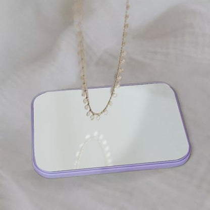 8-Inch Table Desk Vanity Makeup Mirror, Simple Portable Travel Mirror with Stand, Standing and Wall Hanging Dual-use, Purple - color: Purple