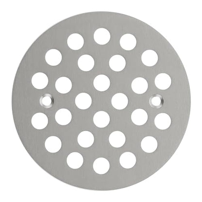 4-1/4” Round Shower Drain Cover,Screw-in Shower Drain Strainer,Easy-to-Install Replacement Cover - color: Brushed Nickel, size: 4-1/4 inch