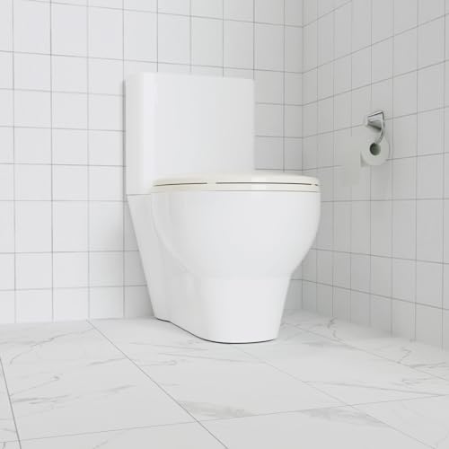Toilet Seat, Round Toilet Seat with Quick-Release And Quick-Attach, Plastic Toilet Seat with Soft Close, Never Loosen, Easy Install and clean - Fits Most Round Toilets Biscuit - color: Biscuit, size: Round