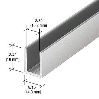 Brixwell SDCD38BS-CCP4 Brushed Stainless 3/8" Fixed Panel Shower Door Deep U-Channel - 4 inch Sample - color: Brushed Stainless Steel, size: 4 Inch - Sample