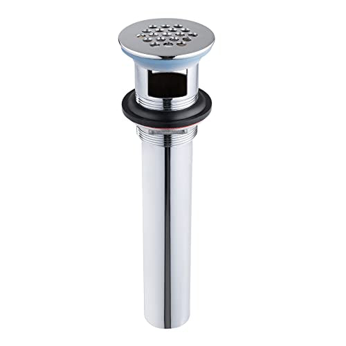Grid Drain Strainer Assembly with Overflow for Bathroom Sink, P.O. Plug Grid Lavatory Drain, Bathroom Sink Grid Strainer by Artiwell, Chrome Plated - color: Chrome Plated, style: With Overflow