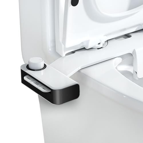 Ultra-Slim Bidet Attachment for Toilet Dual Nozzles Feminine & Rear Wash Bidet Toilet Seat Attachment Non Electric Self Cleaning Adjustable Water Pressure, Rear Wash (KB001)
