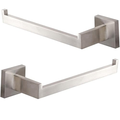 LANC Bathroom Hand Towel Holder 2 Pack Left and Right Side Brushed Nickel Hand Towel Bar 2 Pack 10 Inche Square Towel Ring for Kitchen Cabinet Wall Mount Towel Rack Hanger,A8806BN-LRP2 - color: Brushed Nickel, size: Left & Right