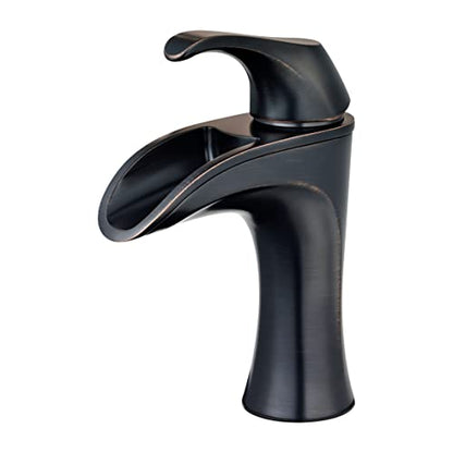 Pfister Brea LF042BRYY Single Handle Bathroom Sink Faucet 1-Hole Tuscan Bronze Finish with Push & Seal Drain TiteSeal Mounting WaterSense Certified Ceramic Disc Valve - style: Single Control
