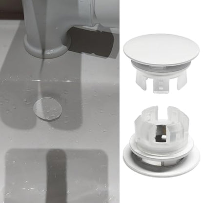 2 Pcs Sink Overflow Covers,2-Layer Sink Copper Over flow Rings,Bathroom Basin Insert in Hole Round Caps Replacement Dual Layer Overflow Cover Rings for Sink,Bathroom,Kitchen(White) - color: White
