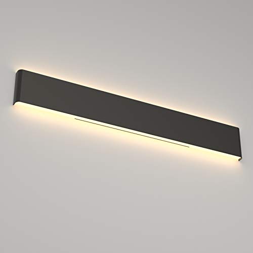Ralbay 39.3inch Modern Black Vanity Light Fixtures LED Bathroom Wall Light Up and Down Bathroom Lighting Fixtures Warm White Light 3000K - color: Black-Warm White, size: 40 inch