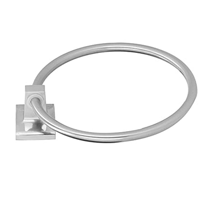 Generic Towel Ring Towel Holder Rack Wall Mounted Heavy Duty Zinc Alloy Stainless Steel Bathroom Hanger with Square Base for Home Bathroom