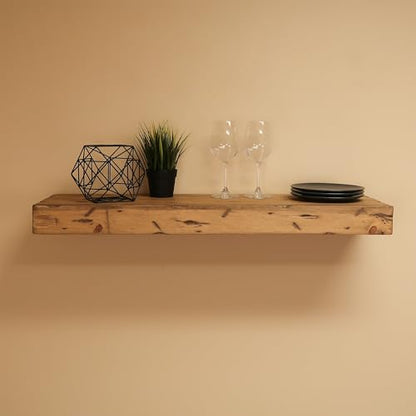 Urbandi Rustic Distressed Floating Shelves, Set of 2, Handmade Out of Pine Wood, 3 Inch Thick, Made in USA (Aged Oak, 36Lx3Hx8D) - color: Aged Oak, size: 36Lx3Hx8D
