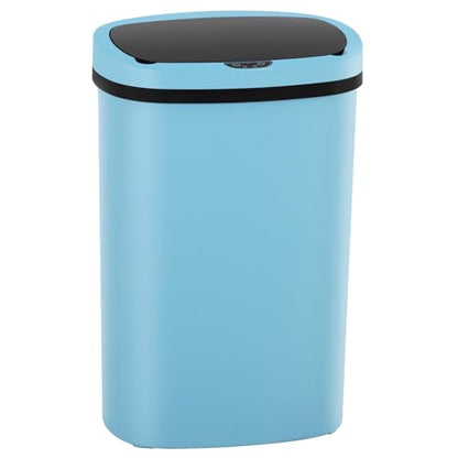 PayLessHere | 13 Gallon Plastic Trash Can | Blue | Automatic Touchless Lid with Motion Sensor | Kitchen Garbage Can with Waterproof Design | for Home, Office, Bathroom | Pack of 1 - color: Blue