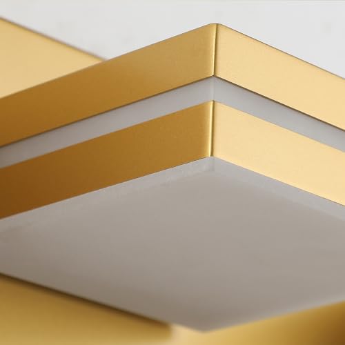 SineRise LED Modern Bathroom Vanity Light Fixtures, Modern Acrylic Bathroom Wall Lighting Fixtures Over Mirror, 2-Light, 15.5-Inch, Gold, White - color: Gold, White, size: 2-Light, 15.5-Inch
