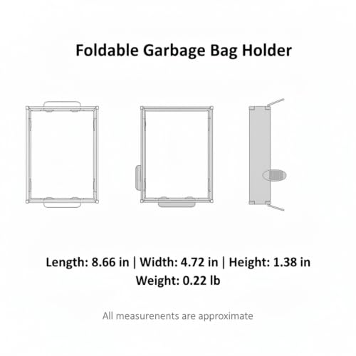 Foldable Wall-Mounted Trash Bag Holder for Cabinet Doors, Space-Saving PP Plastic Garbage Bin Rack for Kitchen & Bathroom Waste Disposal, Gray