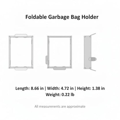 Foldable Wall-Mounted Trash Bag Holder for Cabinet Doors, Space-Saving PP Plastic Garbage Bin Rack for Kitchen & Bathroom Waste Disposal, Gray
