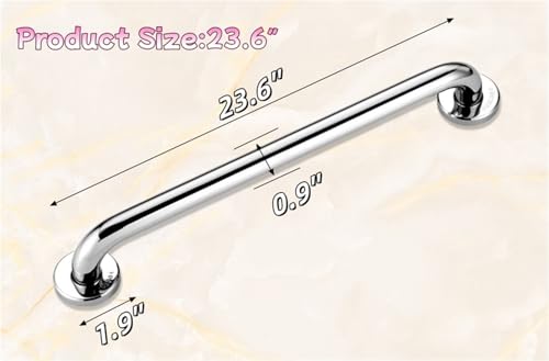 Bath Grab Rails for Elderly Anti Slip Shower Wall Grip Handle Safety Hand Rail Mobility Aids for Bathtub Toilet Kitchen Bedroom Shower - size: 23.6inch