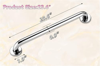 Bath Grab Rails for Elderly Anti Slip Shower Wall Grip Handle Safety Hand Rail Mobility Aids for Bathtub Toilet Kitchen Bedroom Shower - size: 23.6inch