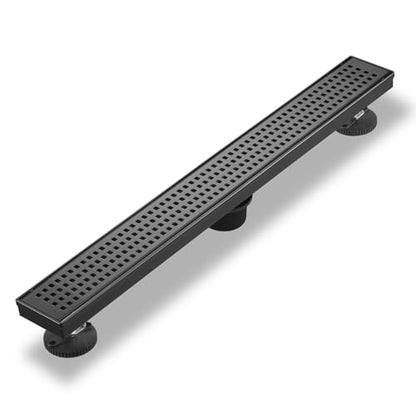 Sharp-tec Shower Drain, 28 inch Linear Shower Drain, Matte Black 304 Stainless Steel Rectangular Shower Floor Drain with Adjustable Leveling Feet, Hair Strainer, cUPC Certified, ST-112-28B - color: Matte Black, size: 28 inch