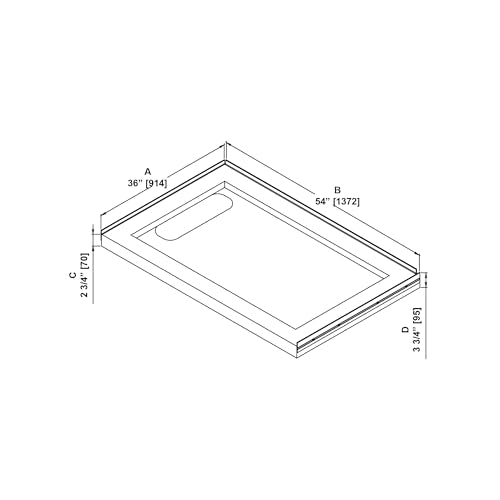 OVE Decors 54x36" Shower Base, White - size: 54 x 36, style: Side Drain