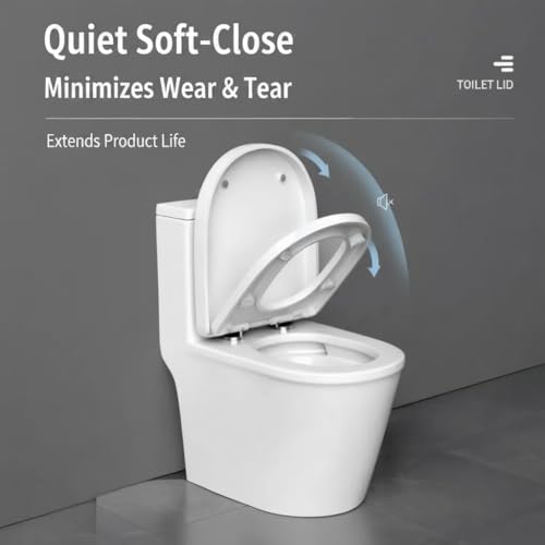 Minsha Soft-Close Toilet Seat – U-Shaped, Elongated, Easy to Install | soft close toilet seat D/U shape 18”X14“quick release toilet seat top fixing PP - size: M18“