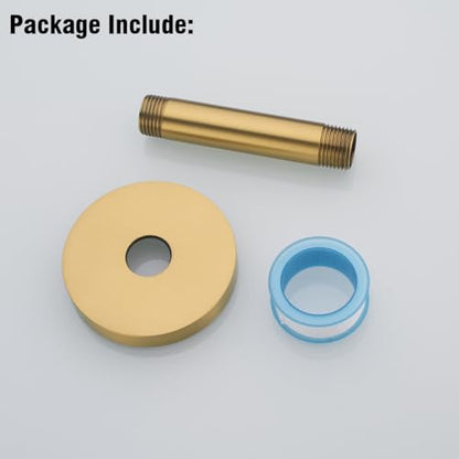 RANDOM Champagne Bronze Shower Arm with Flange 4 Inches Ceiling Mount Shower Head Extension Straight Arm Ceiling-Mounted For Fixed Shower Head.RD91038-4CB - color: 4″ Champagne Bronze(Round Flange)