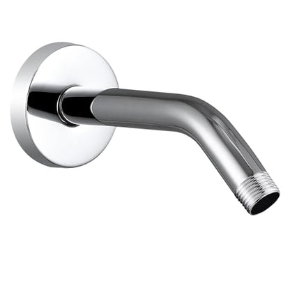 Voolan Shower Arm with Flange and Teflon Tape, Extension Shower Head Arm for Bathroom Fixed Shower Head, Solid Stainless Steel, Wall Mounted (8 Inch, Chrome) - color: Chrome, style: 8 Inch