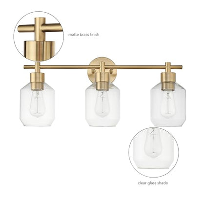 Globe Electric 51638 3-Light Vanity All-in-One Bathroom Set, 5 Piece Gold Finish - color: Gold