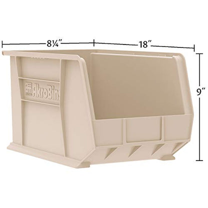 Akro-Mils 30265 AkroBins Plastic Storage Bins, 18"x8.25"x9", Green, 6-Pack | Space-Saving Stackable Bins for Garage, Pantry, Craft Organization - color: Green