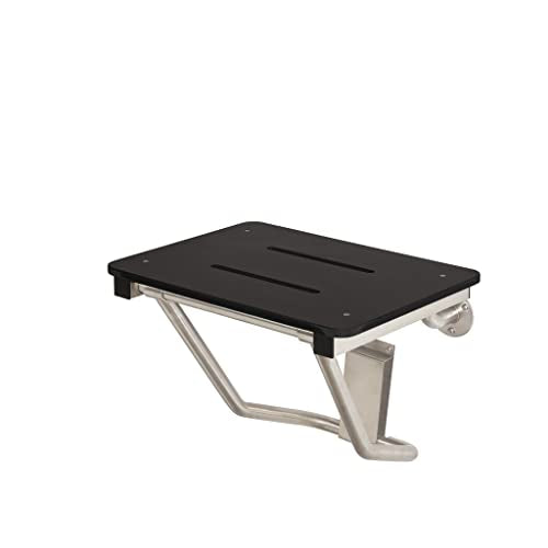 30" x 15" Black Folding Wall Mount Shower Seat Bench, ADA Compliant - color: Black, size: 30 inch