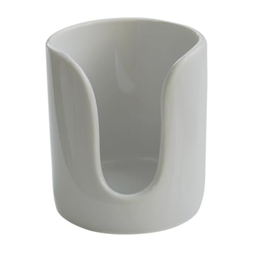 Ceramic Bathroom Cup Dispenser, 3 oz 4 oz Disposable Cups Holder, Small Mouthwash Cup Dispenser (Grey) - color: Grey