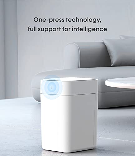 TOWNEW T1S 4.1 Gallon Automatic Self-Sealing and Self-Changing, Motion Sense Activated Trash Can, 2024 Upgrade Smart Garbage Can with Lid for Kitchen Bathroom Office, White