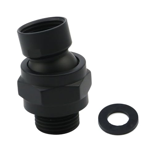 Matte Black Shower Head Swivel Ball 360°Brass Chrome Shower Head Elbow Adapter Adjustable For G1/2 Universal Shower Arm - color: Matte Black