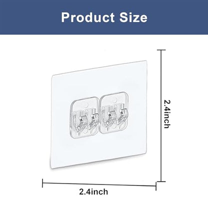 Lae Nuvole Shower Caddy Adhesive Pads, No Drilling, Clear PC, 4 Pack | 2.4x2.4 inch Waterproof replacement hooks for shower shelf, soap holder, or kitchen rack, sticks to tile, glass, marble - size: 2.4x2.4 inch