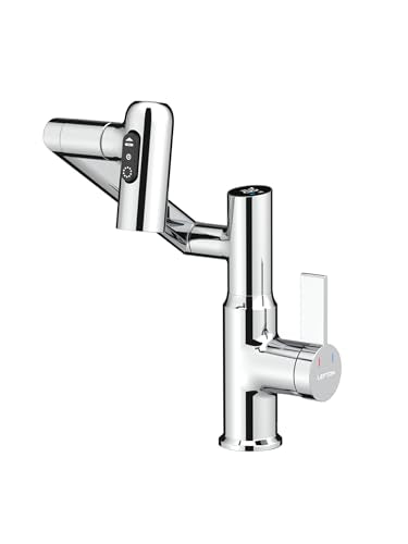 Rotatable Bathroom Faucet with Temperature Display in Fahrenheit (Batteries-Free), 3 Water Modes, Chrome, BF2204-1 - color: Chrome