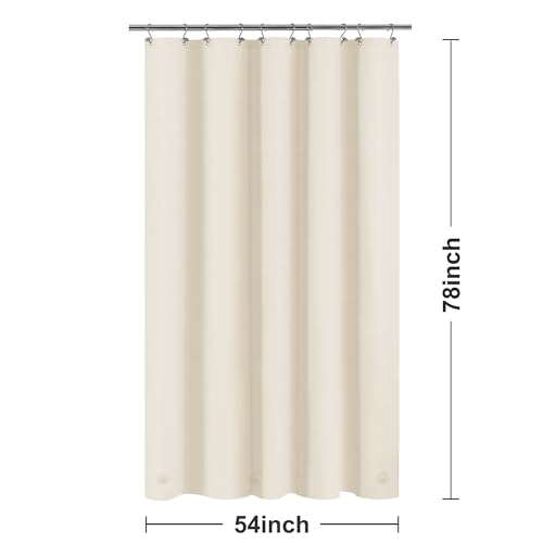 Barossa Design 54W x 78H Stall Shower Curtain Liner Beige | Waterproof PEVA, 3 Bottom Magnets, Metal Grommets, Lightweight Plastic Shower Liner 54x78 Inches for Bathroom Stall - color: Beige, size: 54"W x 78"L (Pack of 1)