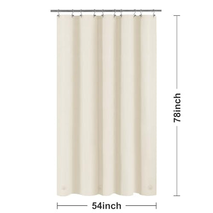 Barossa Design 54W x 78H Stall Shower Curtain Liner Beige | Waterproof PEVA, 3 Bottom Magnets, Metal Grommets, Lightweight Plastic Shower Liner 54x78 Inches for Bathroom Stall - color: Beige, size: 54"W x 78"L (Pack of 1)