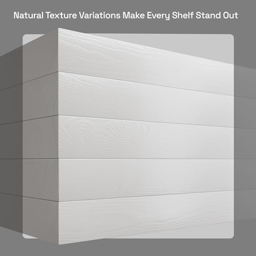 Solid Wood Floating Shelves for Wall 12 Inch White, Small Wooden Shelf | Real Wood, Wall Mounted, Thick, Rustic, Bedroom Kitchen Bathroom Living Room, White Finish, 12W × 6.7D, Set of 2 - color: White, size: 12 Inch