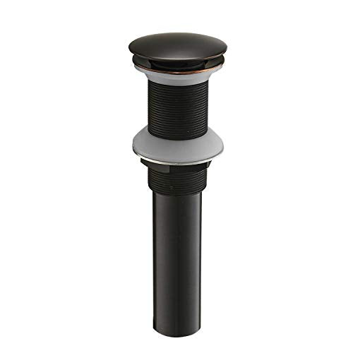 15/8" Bathroom Faucet Vessel Vanity Sink Pop Up Drain Assembly Stopper Plug | Without Overflow Fits Bathroom Standard Sink Hole 1-1/2" to 1-3/4" Oil Rubbed Bronze Push & Seal by Homevacious - color: Oil Rubbed Bronze, style: Without Overflow