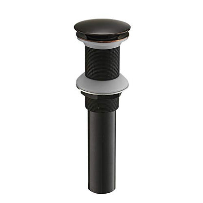 15/8" Bathroom Faucet Vessel Vanity Sink Pop Up Drain Assembly Stopper Plug | Without Overflow Fits Bathroom Standard Sink Hole 1-1/2" to 1-3/4" Oil Rubbed Bronze Push & Seal by Homevacious - color: Oil Rubbed Bronze, style: Without Overflow