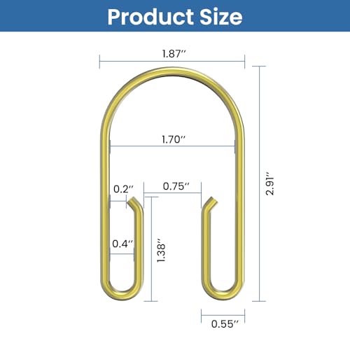 Gold Shower Curtain Hooks Rings ，Double Sided Shower Curtain Rings Rust Proof，12 pcs Shower Hooks for Inside Shower，Smooth Sliding Anti-Drop Double Shower Rings for Curtain (Gold) - color: Gold