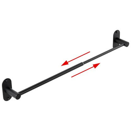 HITSLAM Self Adhesive and Screw Mounted Towel Bar, Adjustable 13.4-24 Inch Wall Mount Towel Holder, SUS304 Stainless Steel Bathroom Towel Rack, Matte Black - color: Matte Black