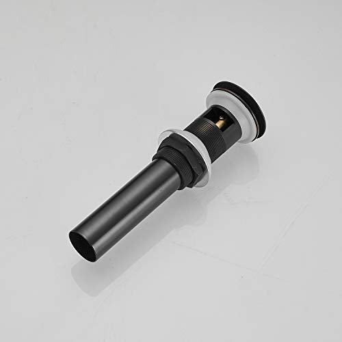 15/8" Bathroom Faucet Vessel Vanity Sink Pop Up Drain Assembly Stopper Plug | with Overflow Fits Bathroom Standard Sink Hole 1-1/2" to 1-3/4" Oil Rubbed Bronze Push & Seal by Homevacious - color: Oil Rubbed Bronze, style: With Overflow