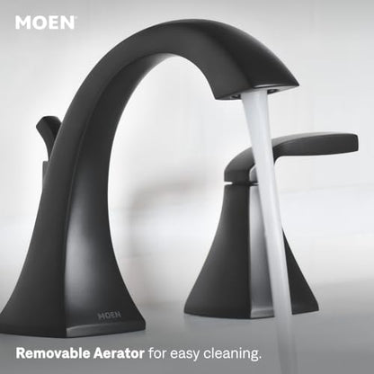 Moen Voss Matte Black Two-Handle Widespread Bathroom Faucet Trim Kit, Valve Included, TV6905BL - color: Matte Black
